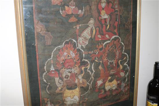 A 19th century Tibetan thangka, 54 x 40cm